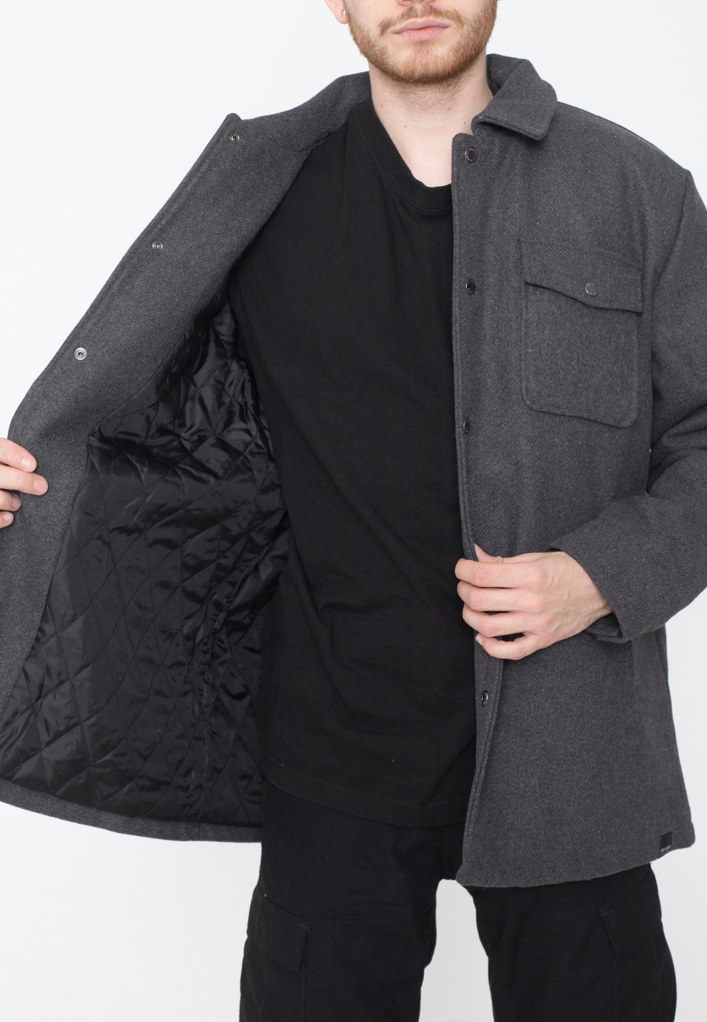 Only & Sons - Creed Loose Wool Dark Grey Melange - Jacket | Men-Image