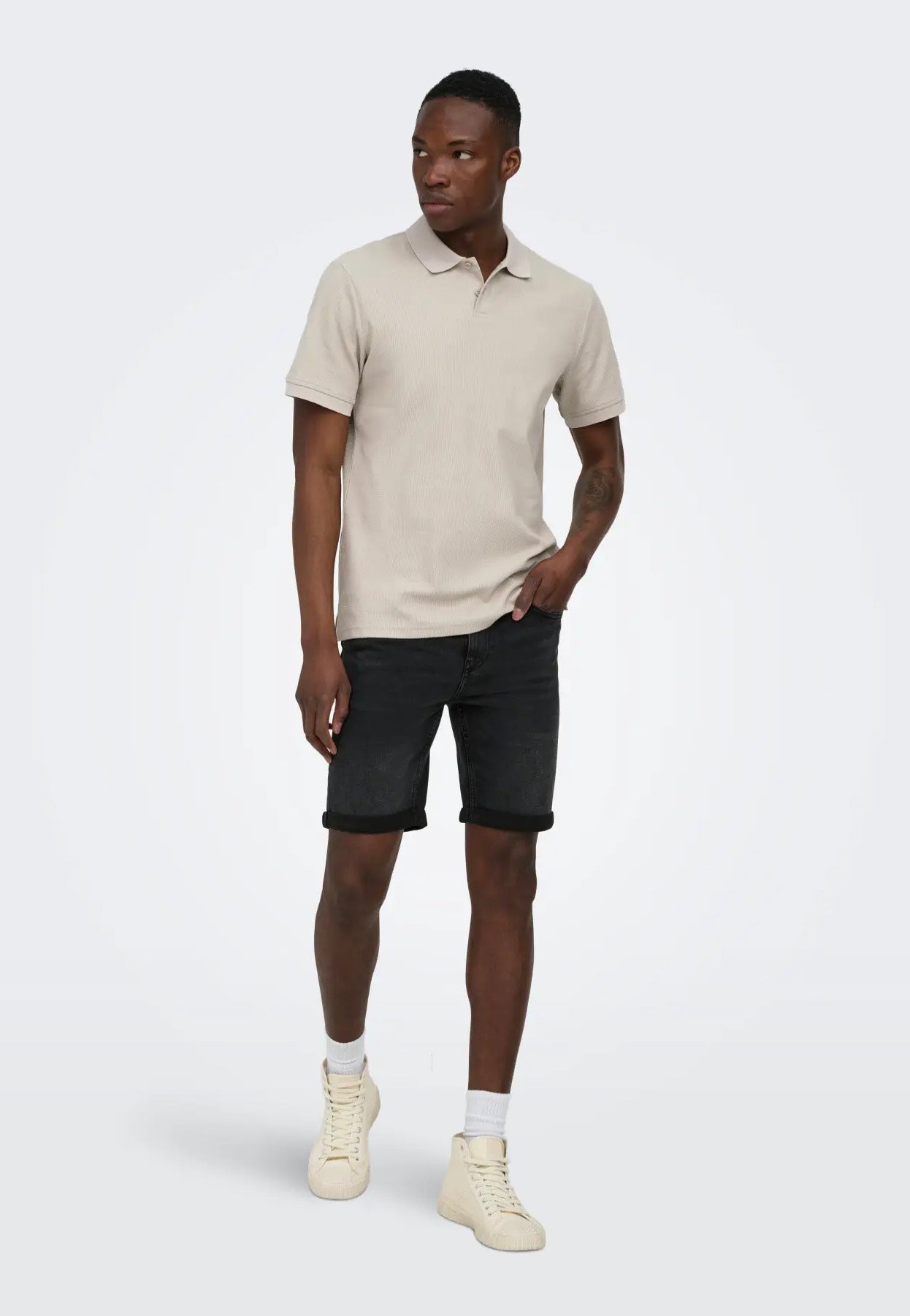 Only & Sons - Ply Washed Black - Shorts | Men-Image