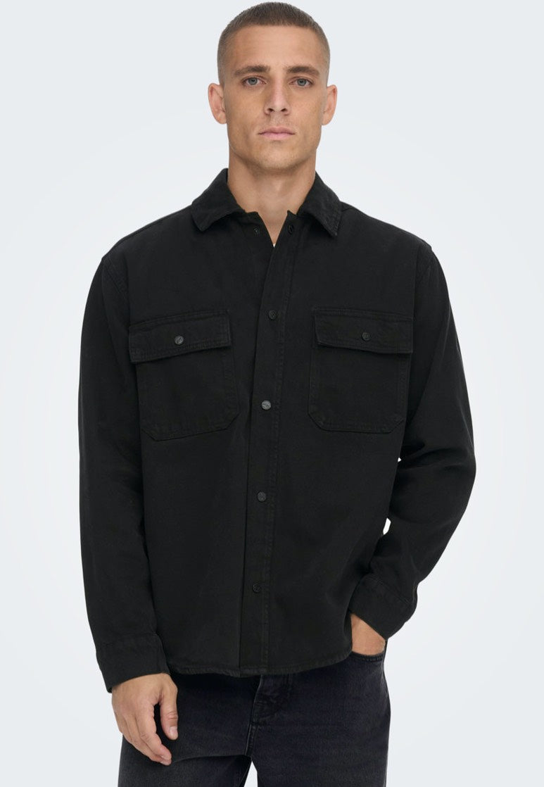 Only & Sons - Team Heavy Twill Black - Shirt | Men-Image