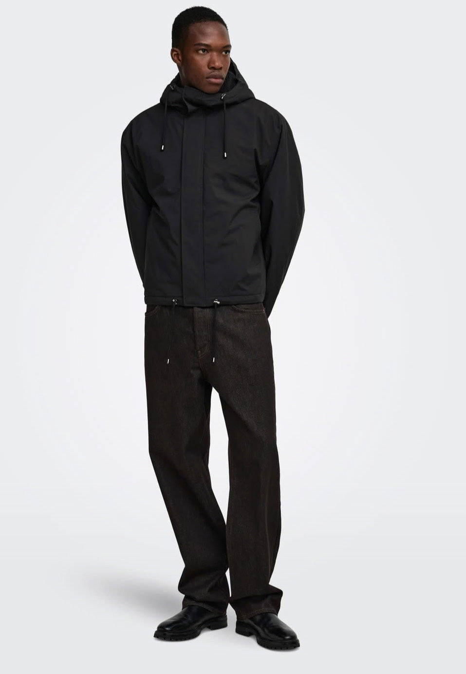 Only & Sons Alex Black/Black Sherpa Chaqueta | Men-Image