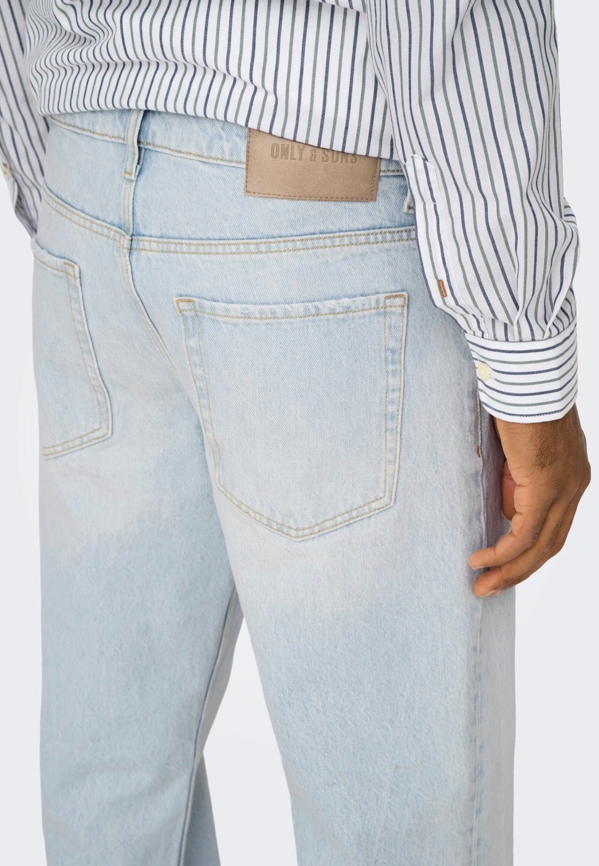 Only & Sons - Edge Straight Light Blue Bleached Denim - Jeans | Men-Image
