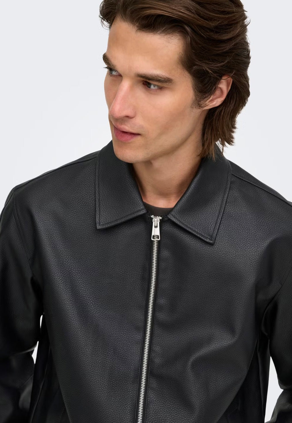 Only & Sons Rem PU Black Kožená bunda | Men-Image