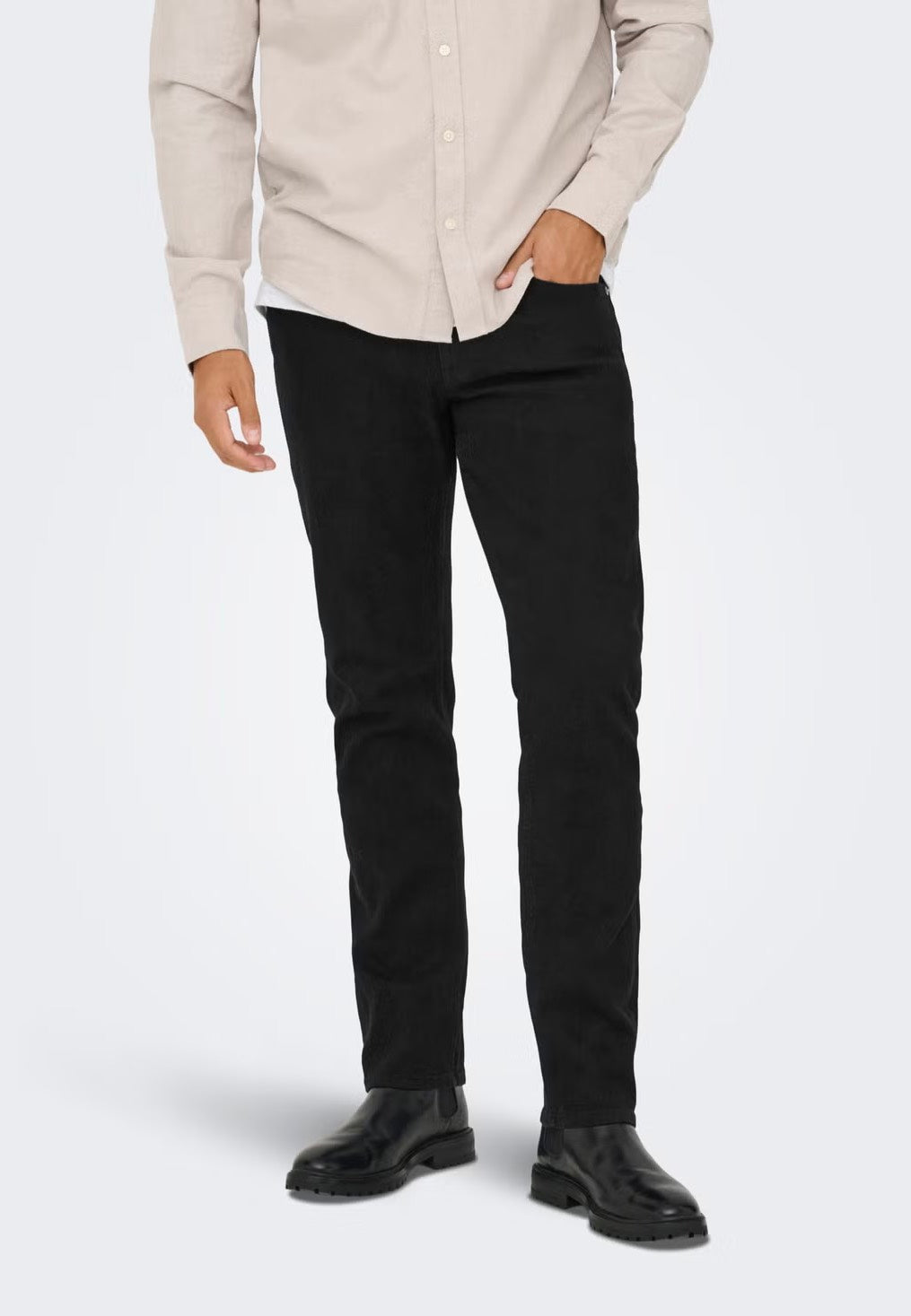 Only & Sons Weft Regular Black Denim Džíny | Men-Image