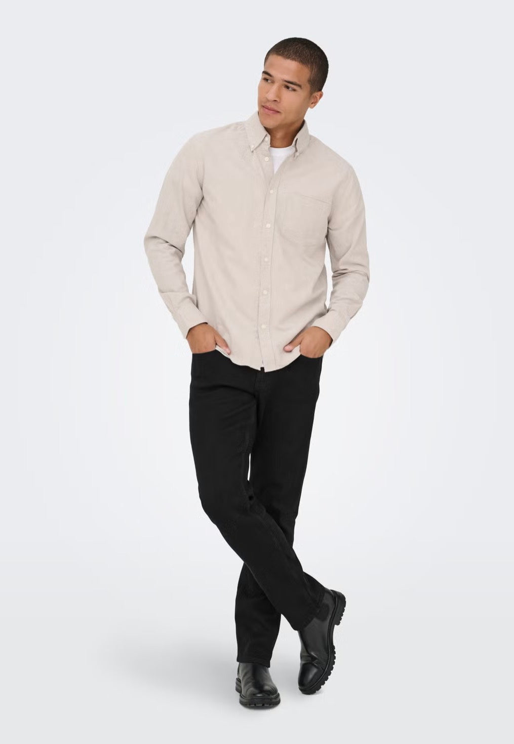 Only & Sons Weft Regular Black Denim Džíny | Men-Image