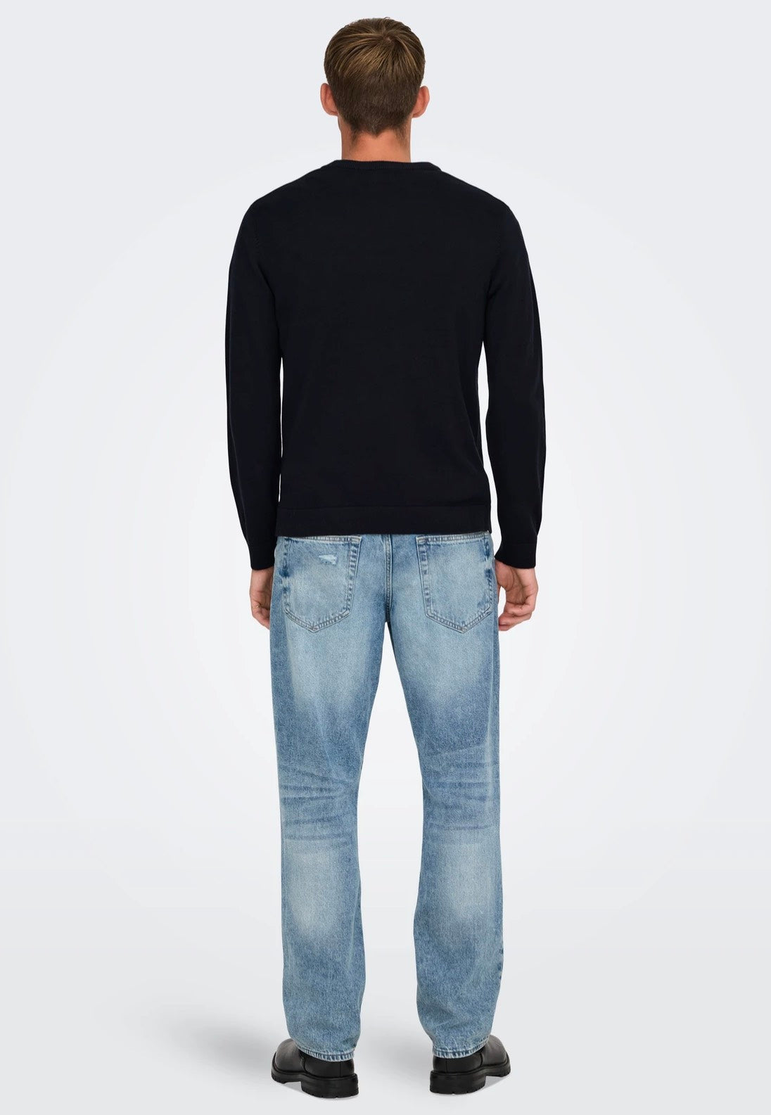 Only & Sons Xmas Reg 5 Placement Dark Navy T-Rex Pullover | Men-Image
