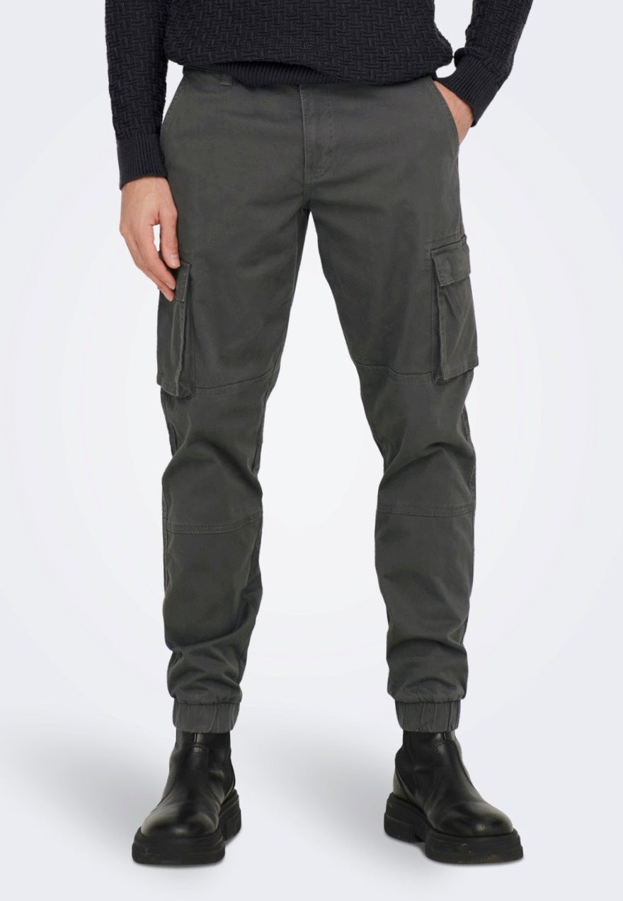 Only & Sons - Cam Stage Cargo Cuff Grey Pinstripe - Pants | Men-Image