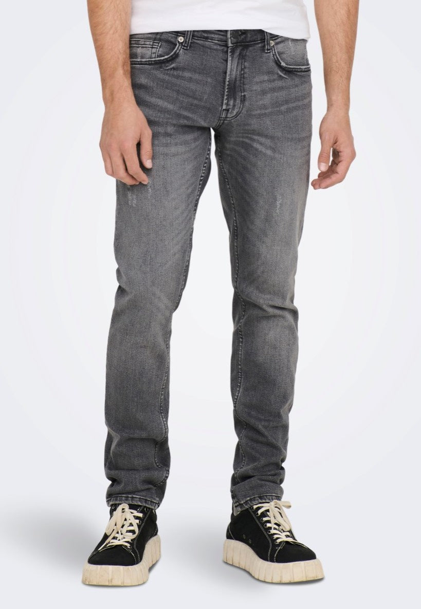 Only & Sons - Weft Reg Destroy Grey Denim - Jeans | Men-Image