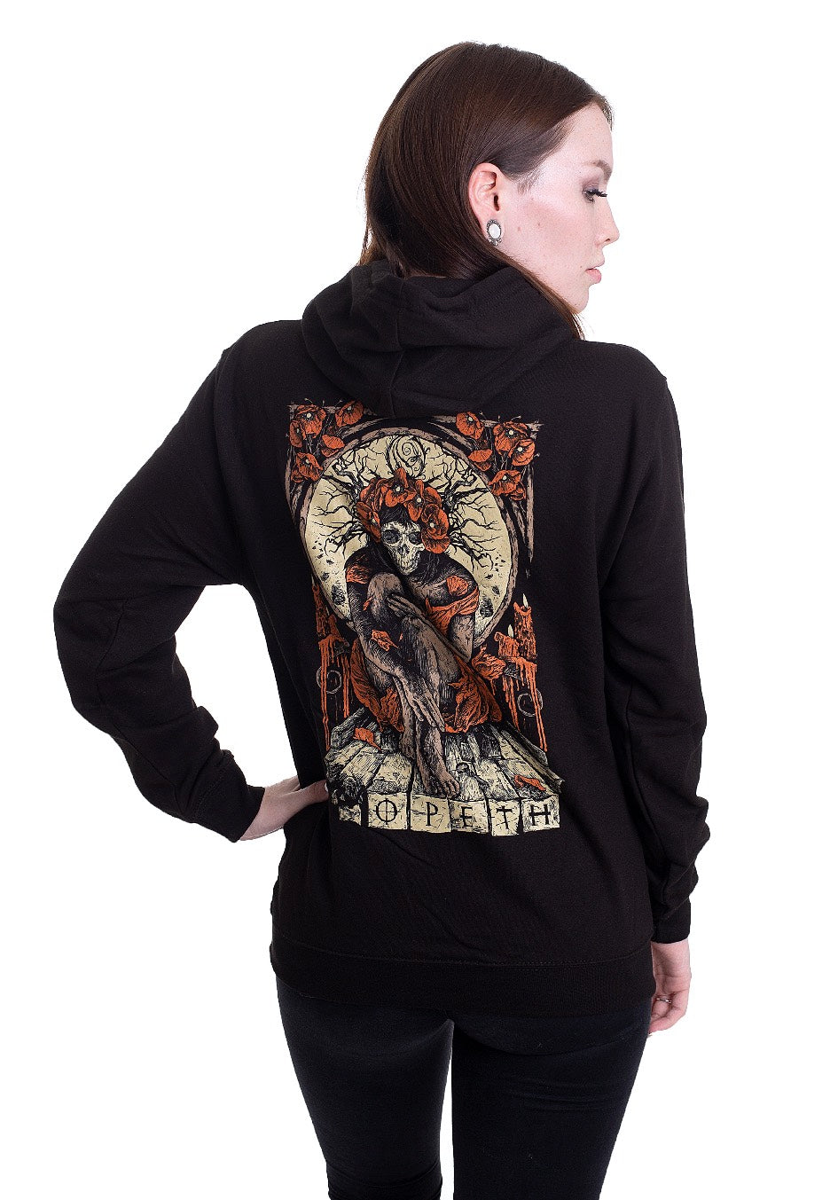 Opeth Men's Haxprocess Long Sleeve Tee – Black, 100% Cotton, Band Merch, All-Over Print Design