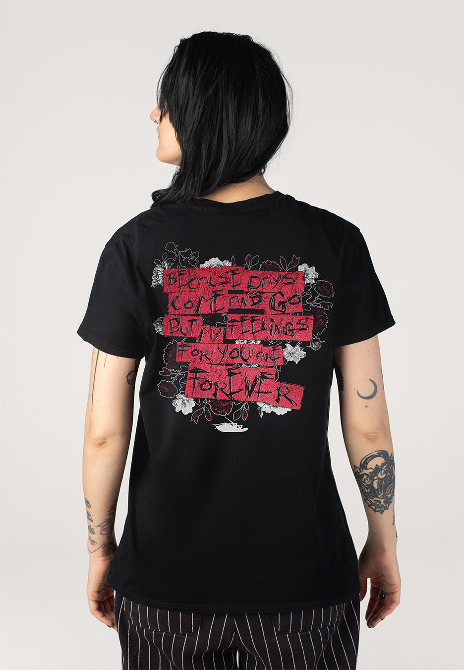 Papa Roach Heart Flowers T-Shirt | Women-Image