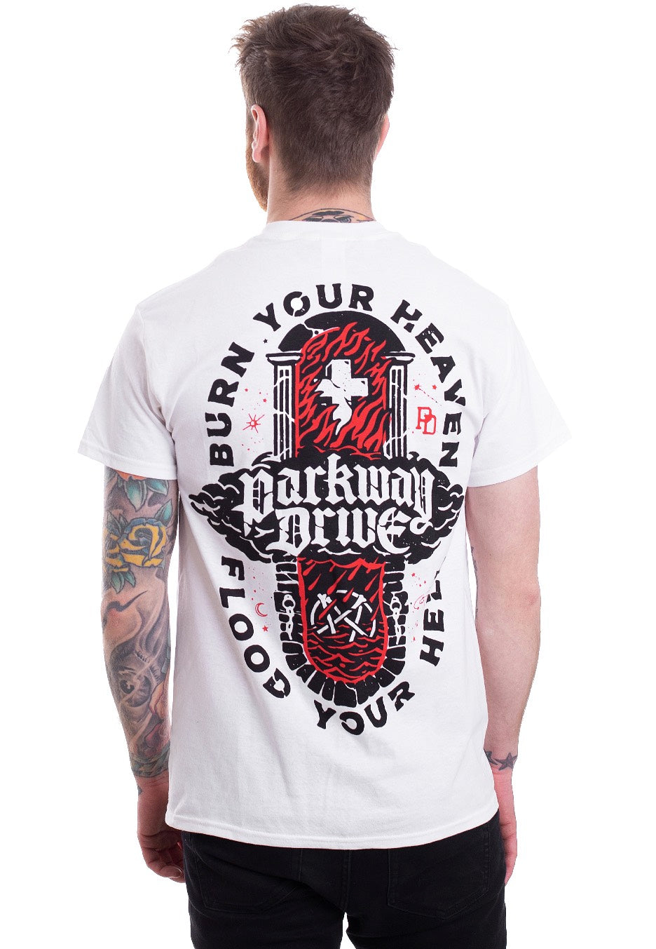 Parkway Drive Burn Your Heaven White T-Shirt | Men-Image