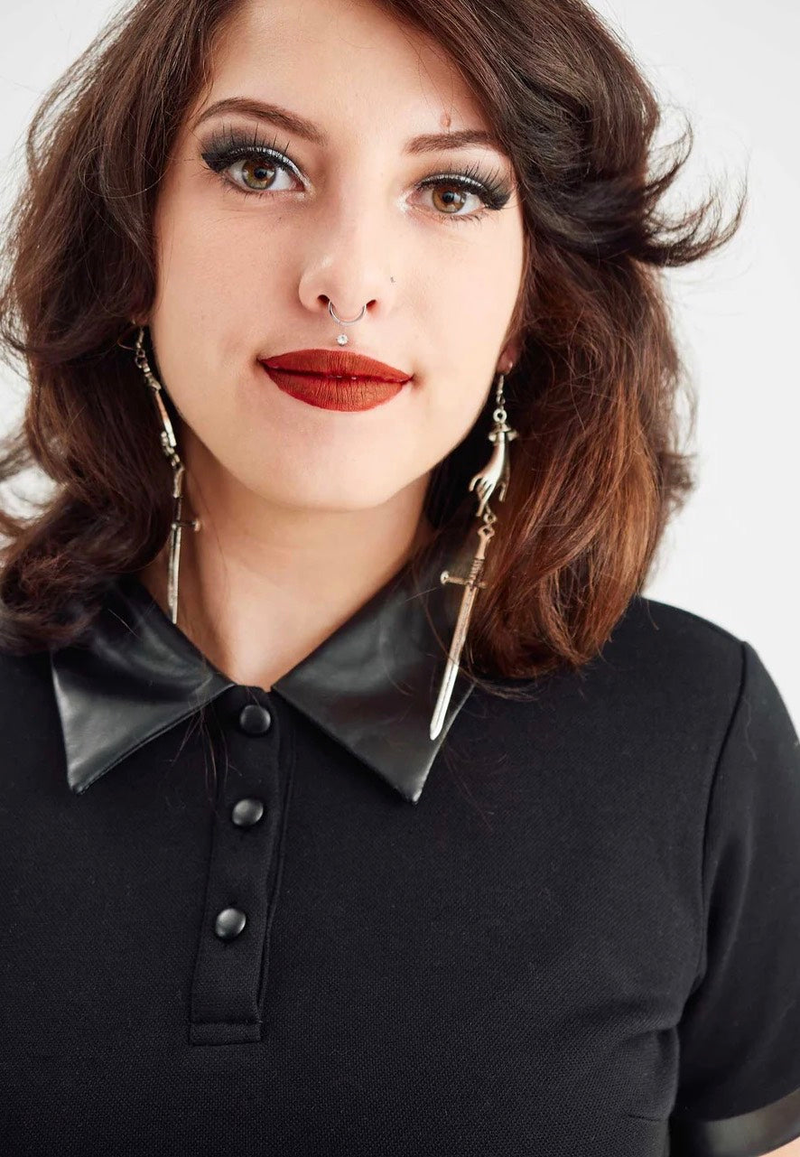 Sourpuss Clothing - Polo Skater Black - Dress | Women-Image