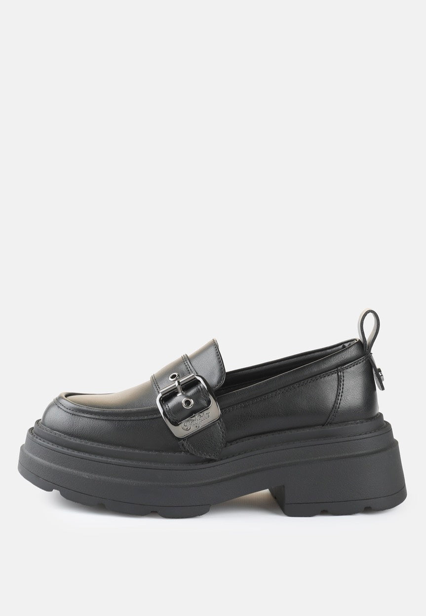 Buffalo - Mars Loafer Buckle Vegan Nappa Black - Girl Shoes | Women-Image