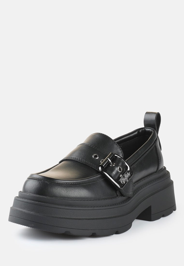 Buffalo - Mars Loafer Buckle Vegan Nappa Black - Girl Shoes | Women-Image
