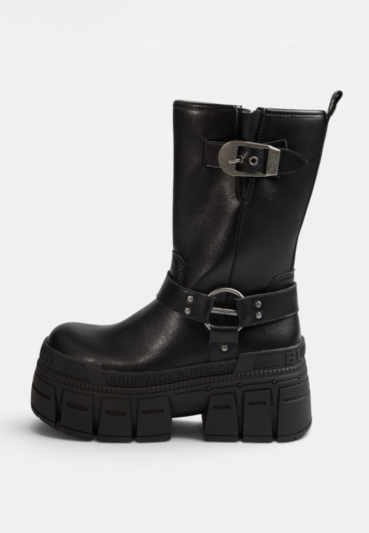 Buffalo Gospher Biker Mid- Vegan Nappa Black Zapatos para chica | Women-Image