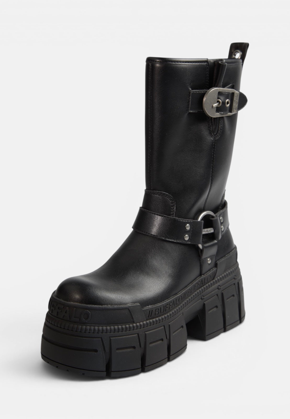 Buffalo Gospher Biker Mid- Vegan Nappa Black Zapatos para chica | Women-Image
