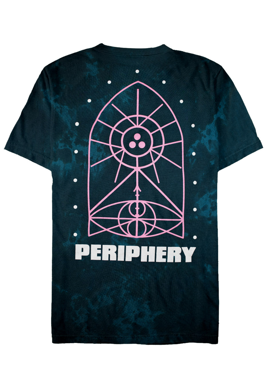 Periphery - 3Dot Geometric Symbols Teal Tie Dye - T-Shirt | Neutral-Image