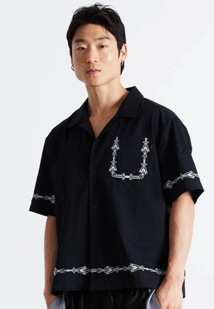 HUF - Pinstripe Emb Resort Black - Shirt | Men-Image