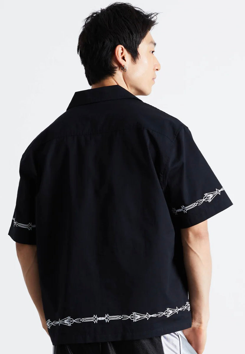 HUF - Pinstripe Emb Resort Black - Shirt | Men-Image
