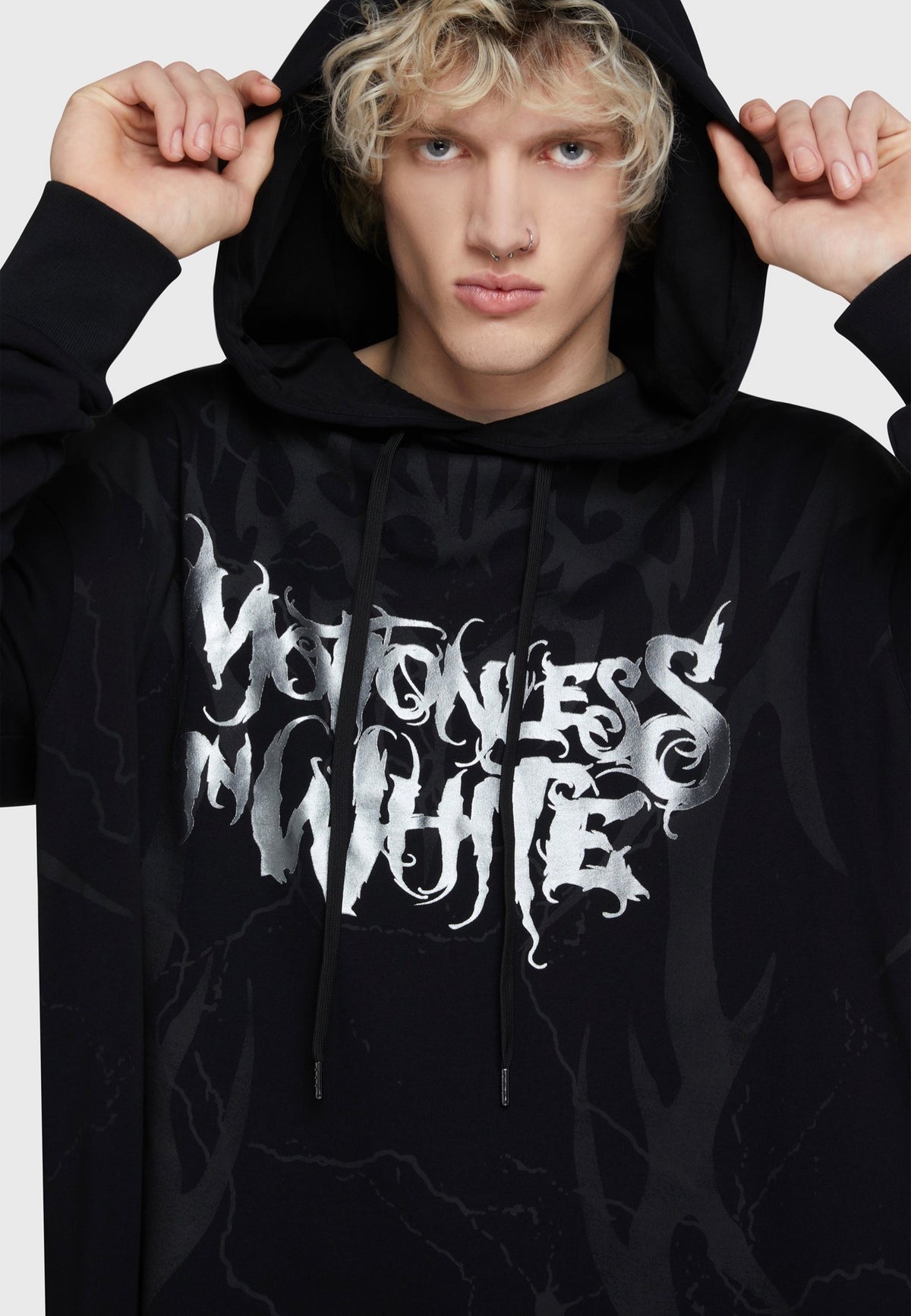 Killstar x Motionless In White Pitch Black Evil Black Huppari | Men-Image