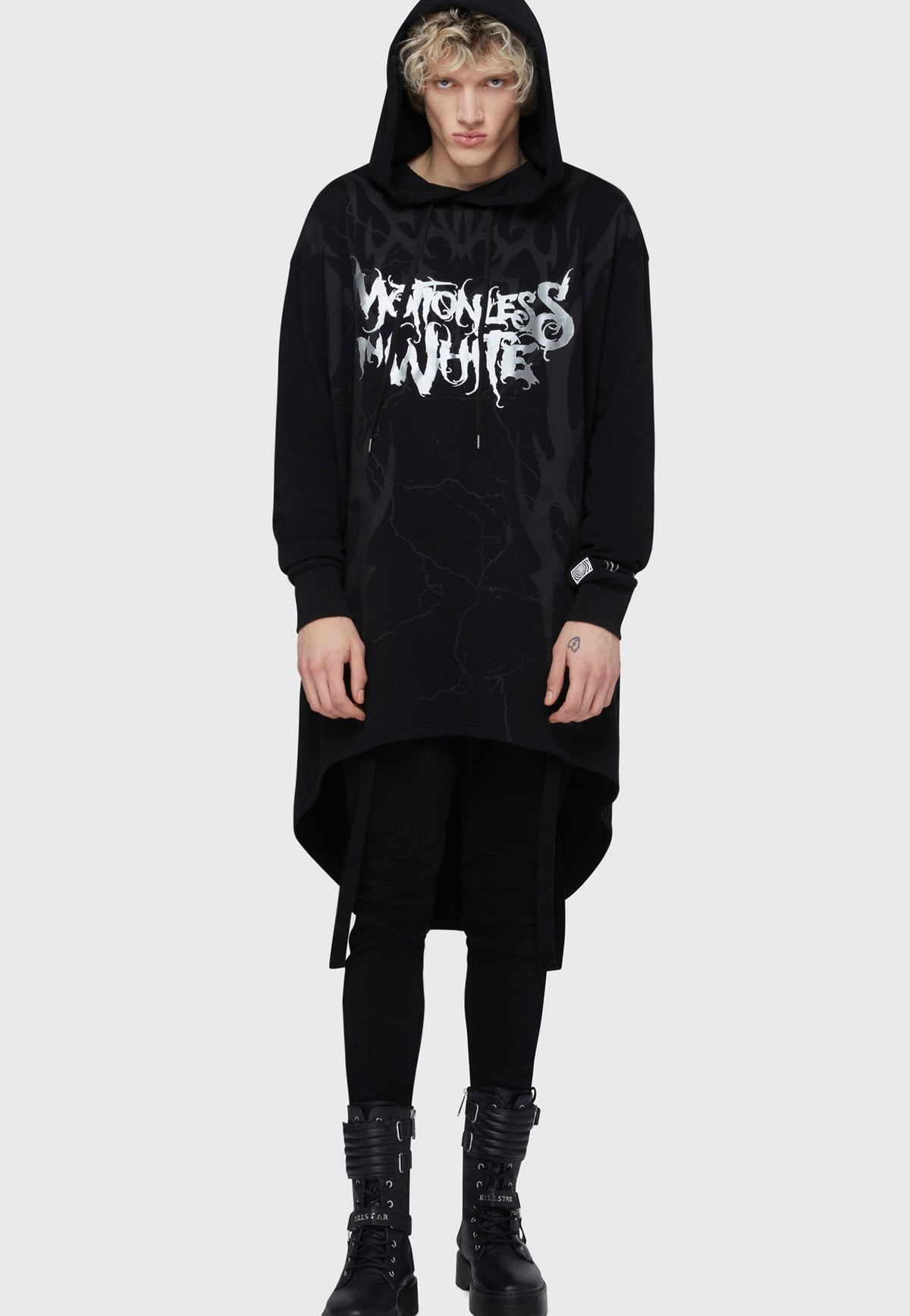 Killstar x Motionless In White Pitch Black Evil Black Huppari | Men-Image