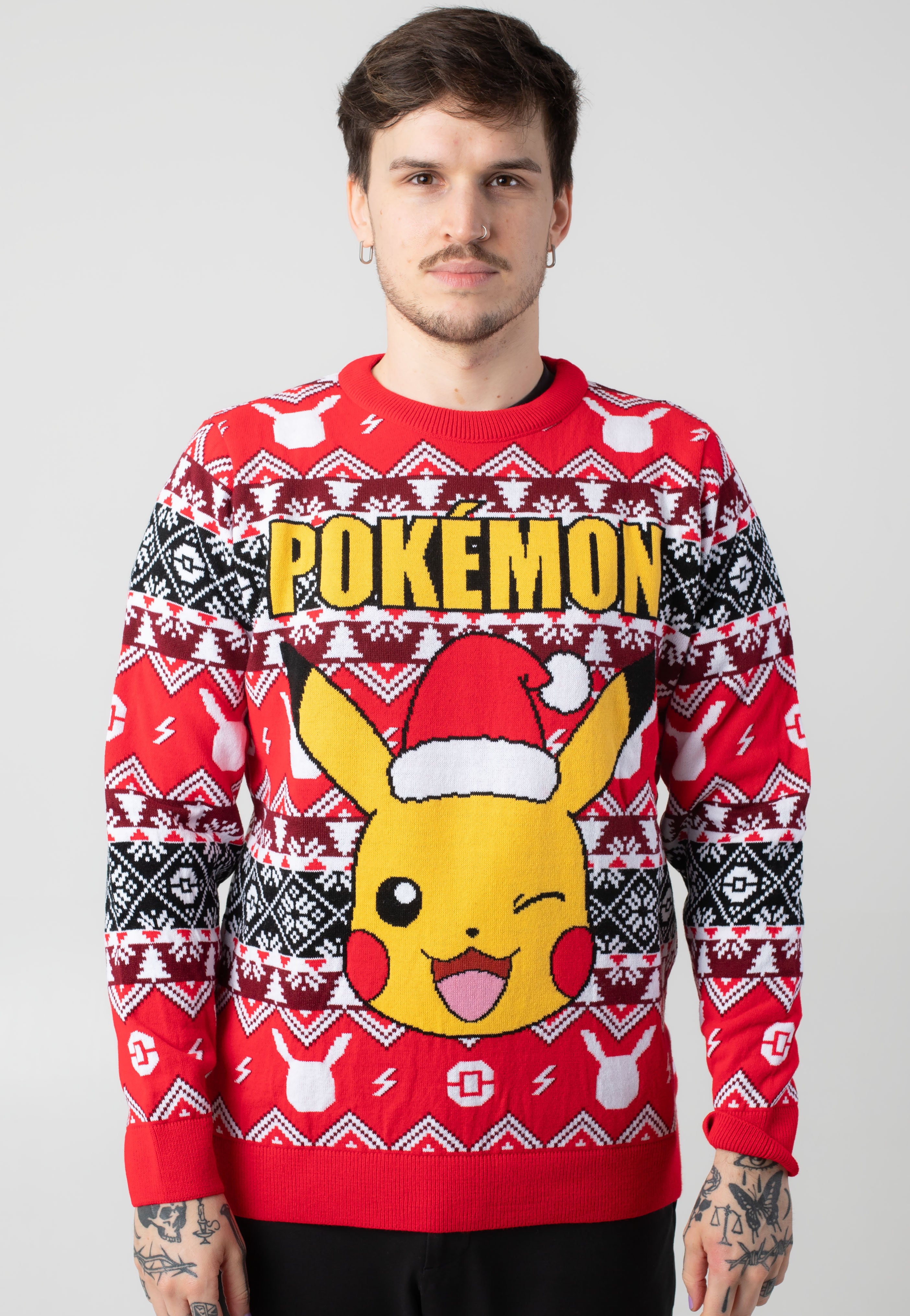 Pokémon - Pikachu Xmas Knit Red - Pullover | Men-Image