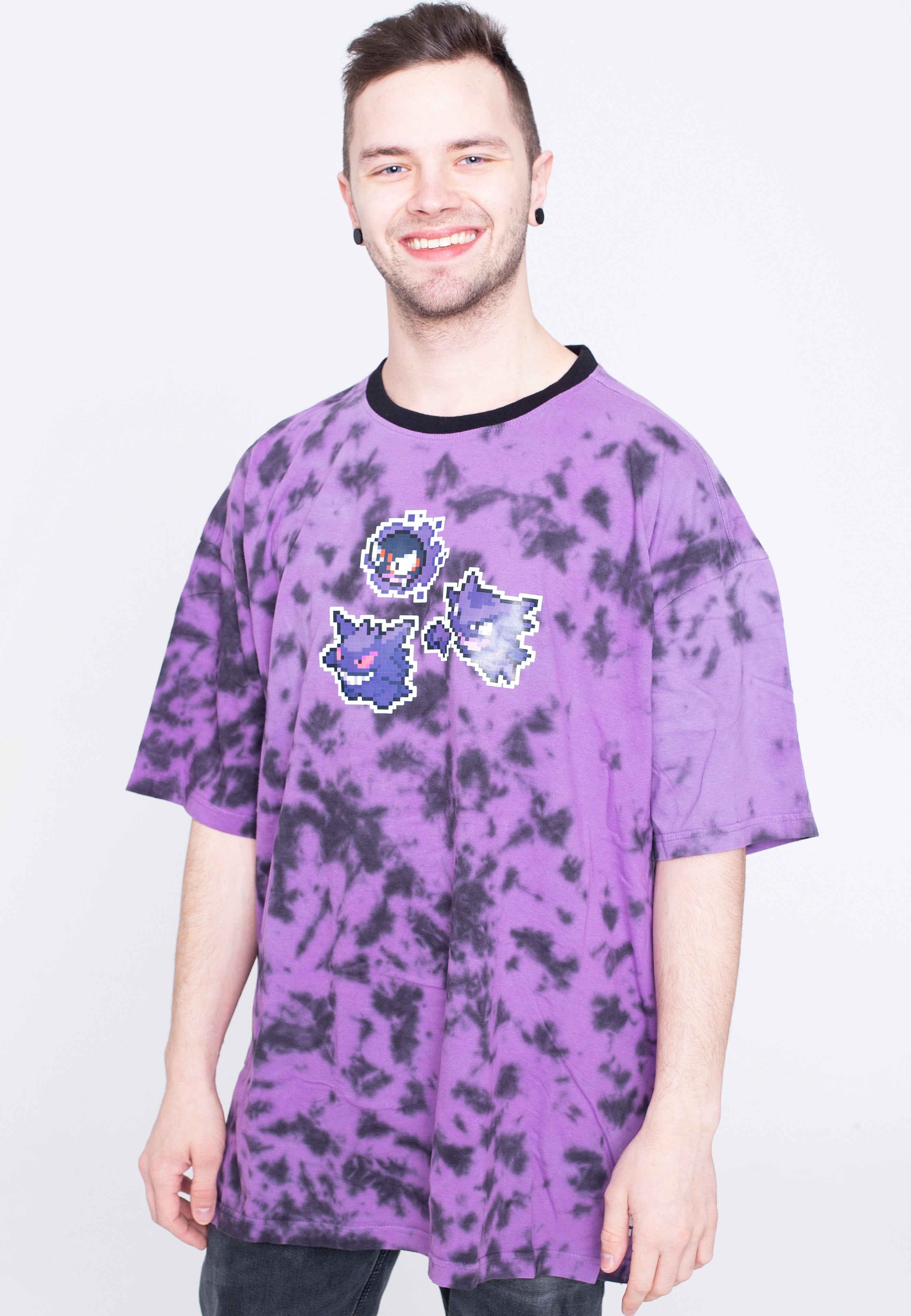 Pokémon - Ghost Tie-Dye Purple Oversized - T-Shirt | Men-Image