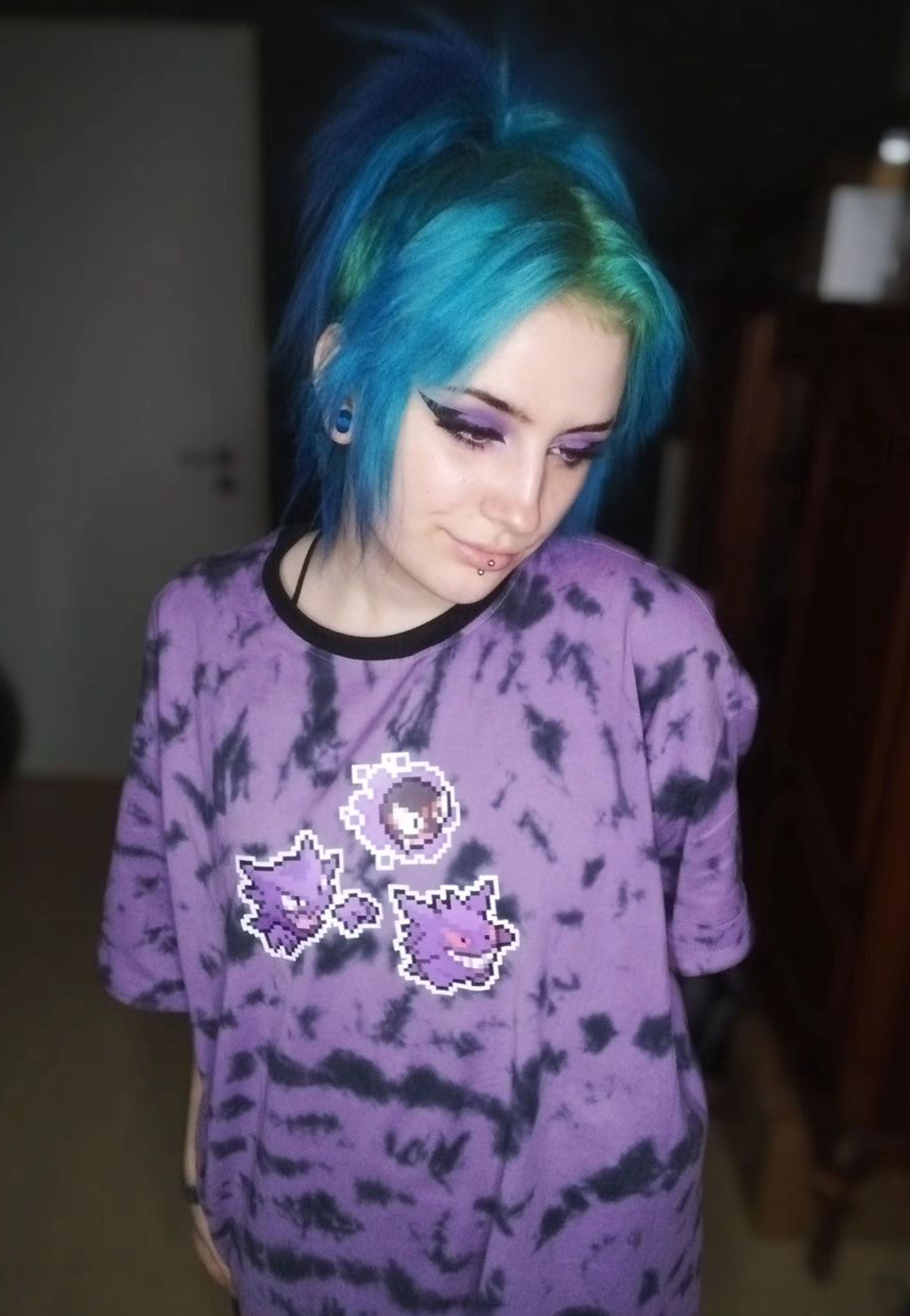 Pokémon - Ghost Tie-Dye Purple Oversized - T-Shirt | Women-Image