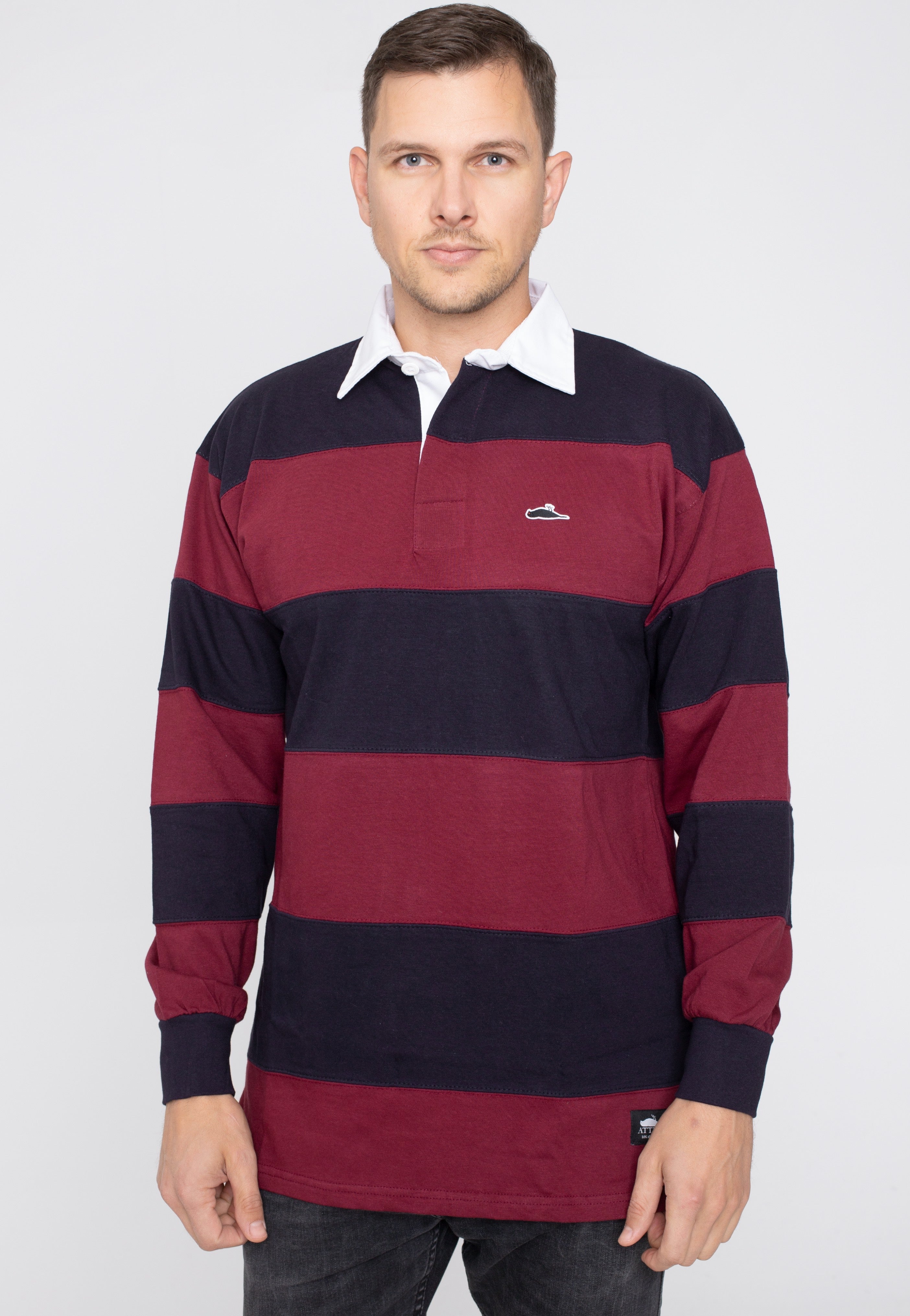 Atticus - Noel Rugby Navy/Burgundy - Longsleeve | Men-Image