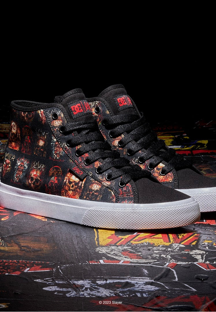 DC x Slayer - Manual Hi Black/White Print - Shoes | Neutral-Image