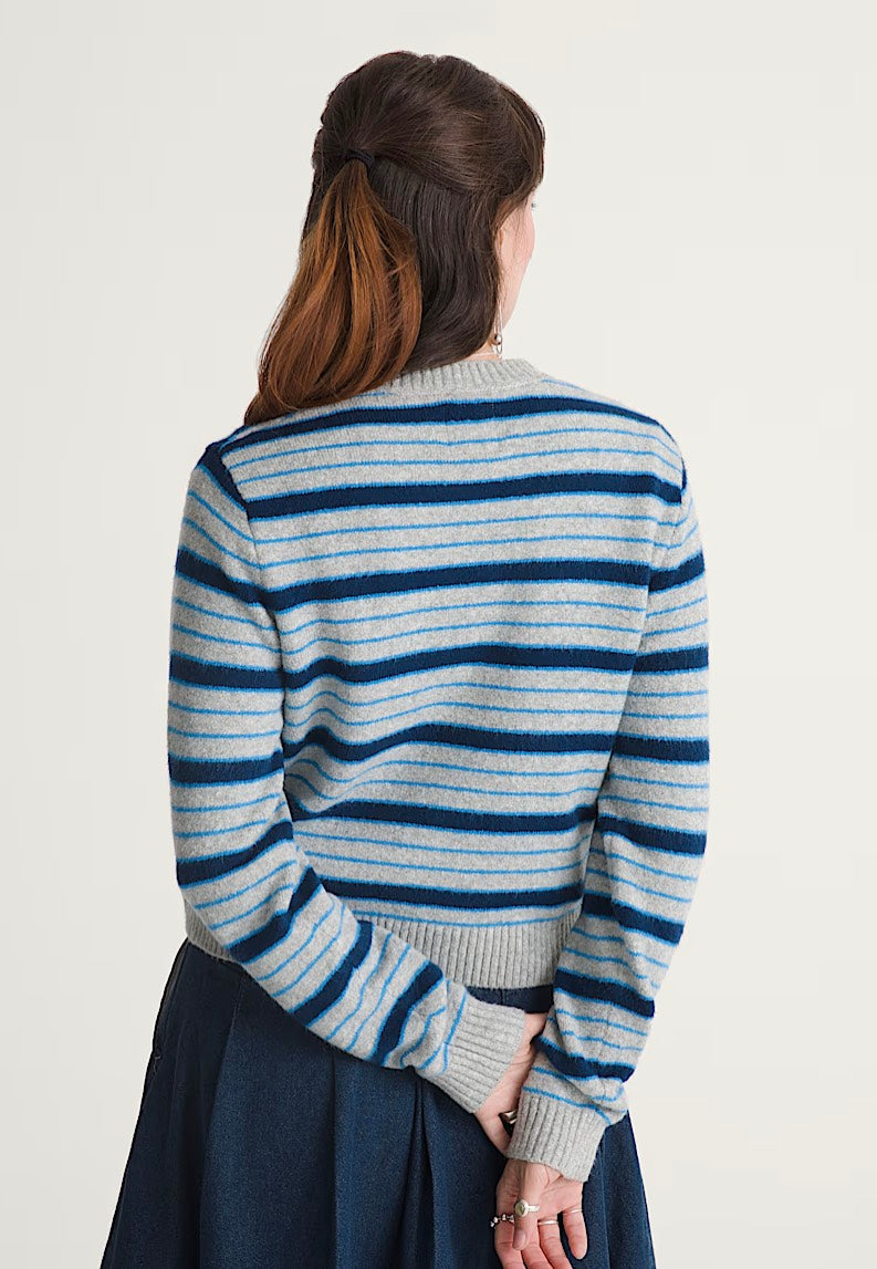 Vans - LX Dolly Stripe Cement Heather/Brightazure - Cardigan | Women-Image