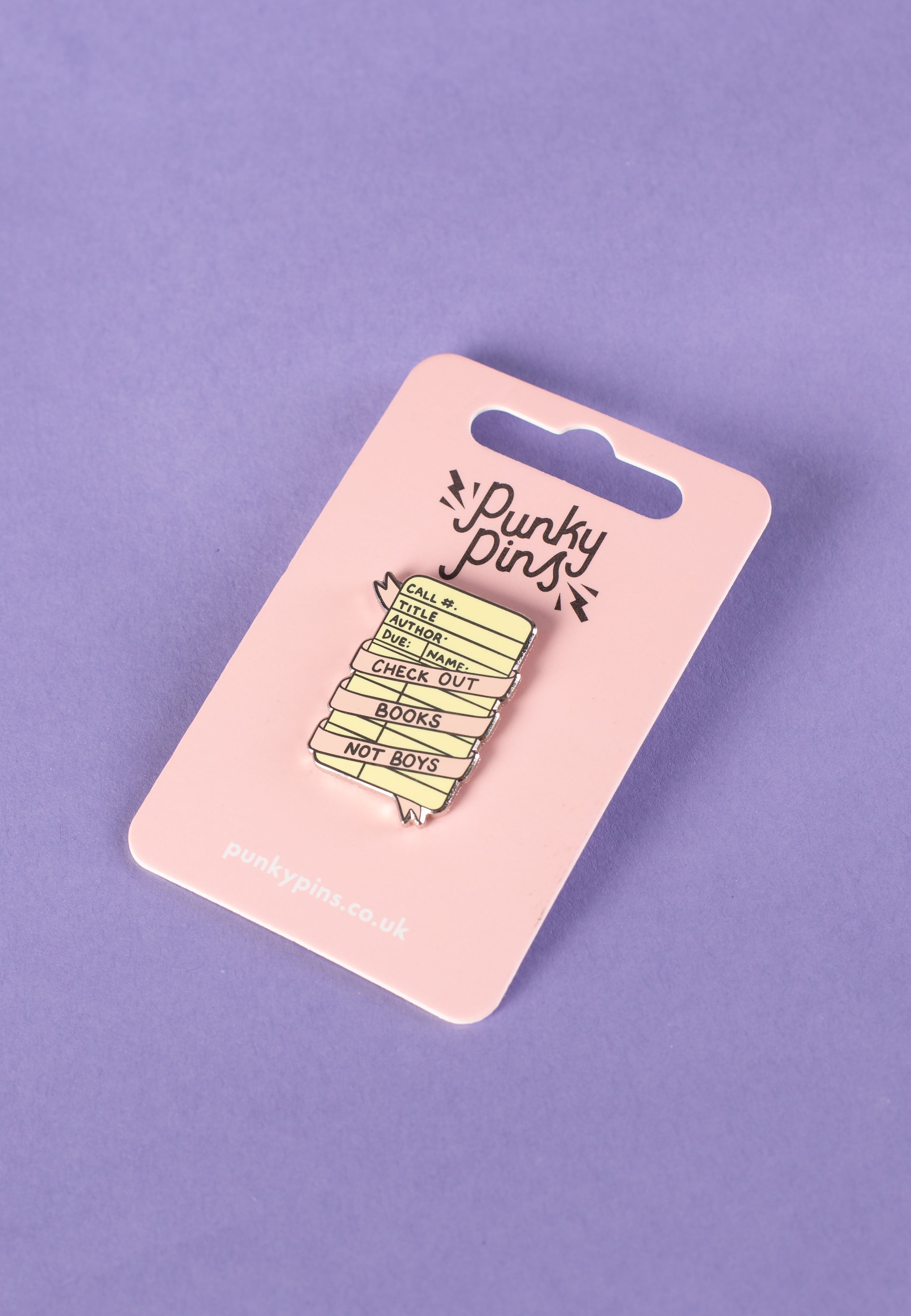 Punky Pins - Check Out Books Not Boys - Pin | Neutral-Image