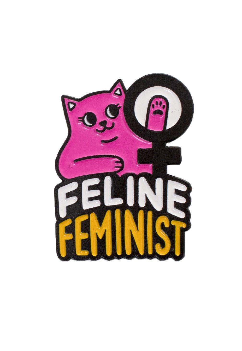 Punky Pins - Feline Feminist Soft Enamel - Pin | Neutral-Image