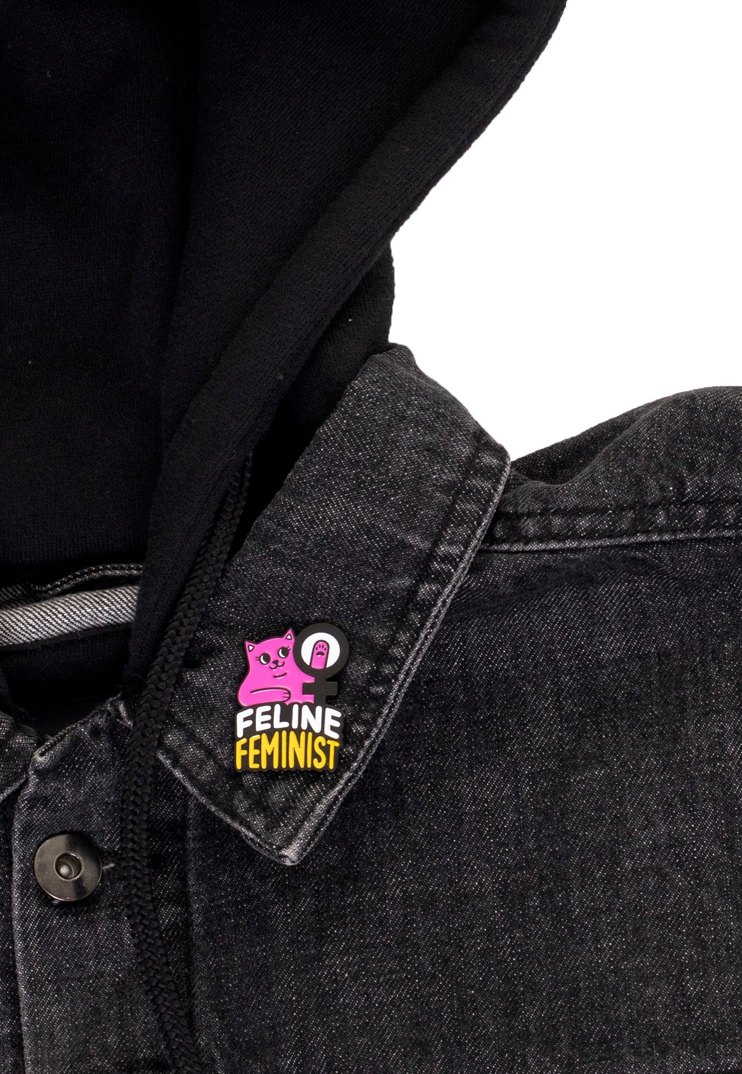 Punky Pins - Feline Feminist Soft Enamel - Pin | Neutral-Image