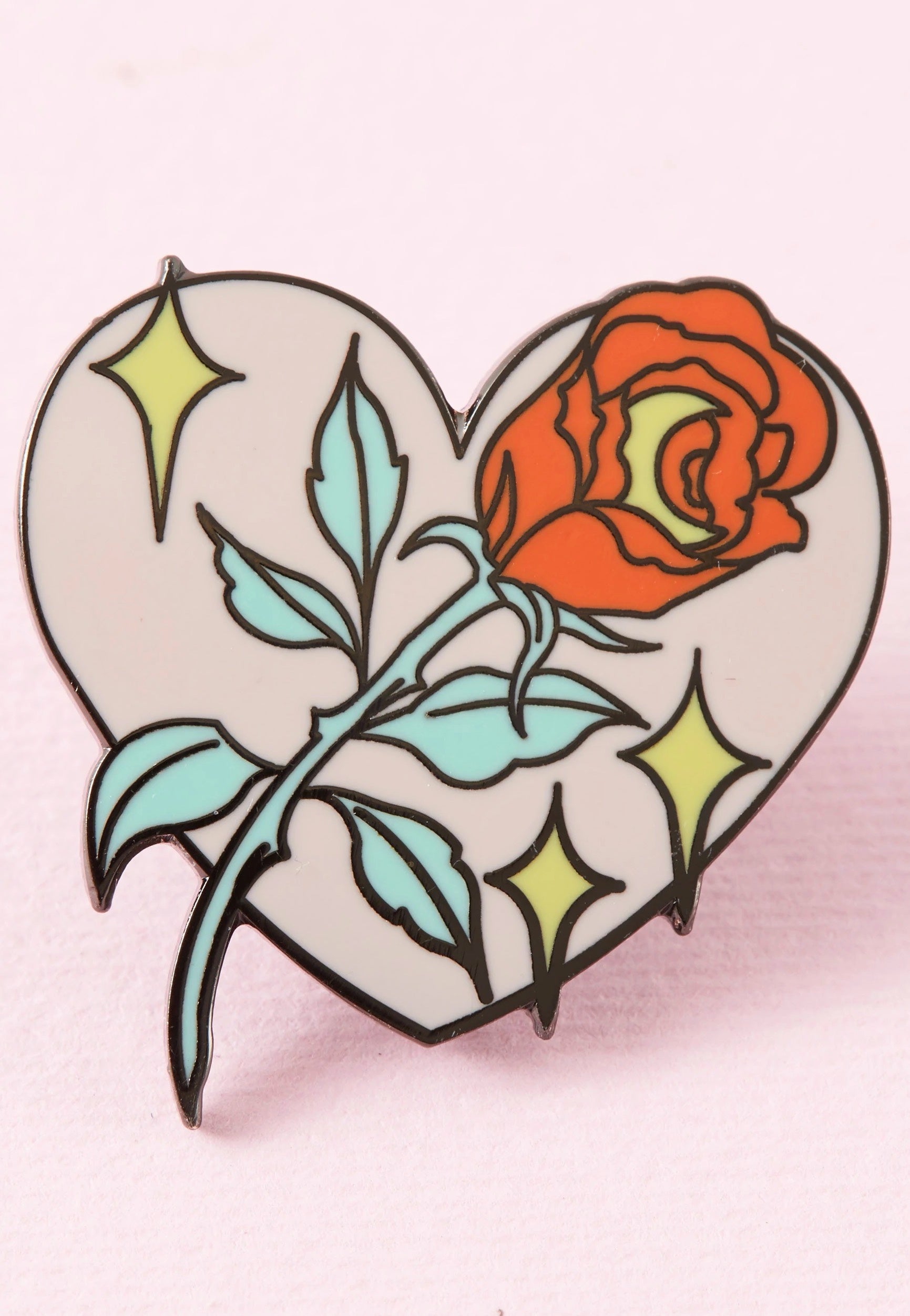 Punky Pins - Rose In Heart Enamel - Pin | Neutral-Image