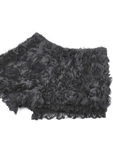 Dark In Love Dark Rose Gothic 3D Floral Jacquard Lace Trimmed Šortky | Women-Image