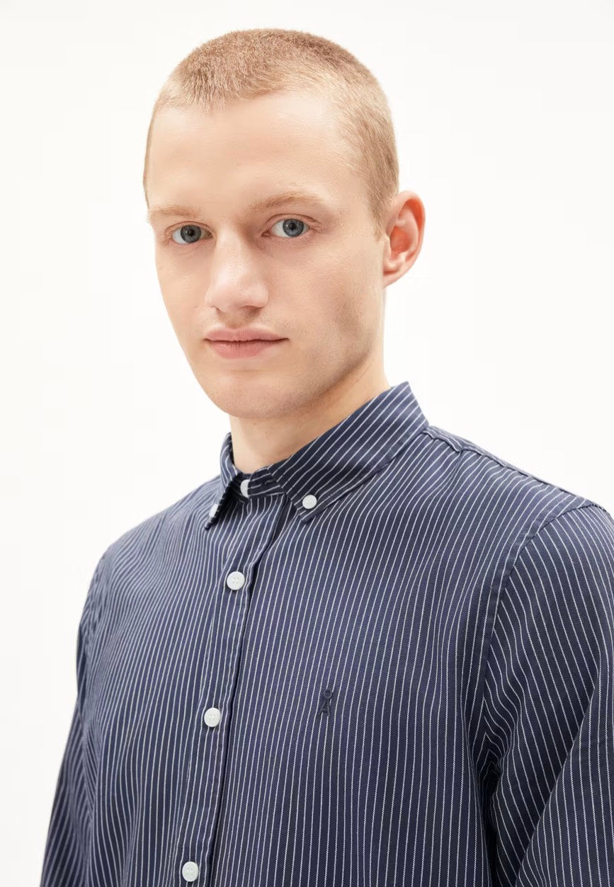 Armedangels - Quaasa Stripes Night Sky/White - Shirt | Men-Image