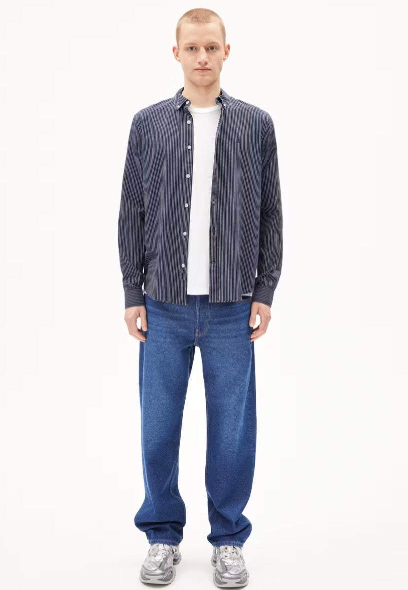 Armedangels - Quaasa Stripes Night Sky/White - Shirt | Men-Image