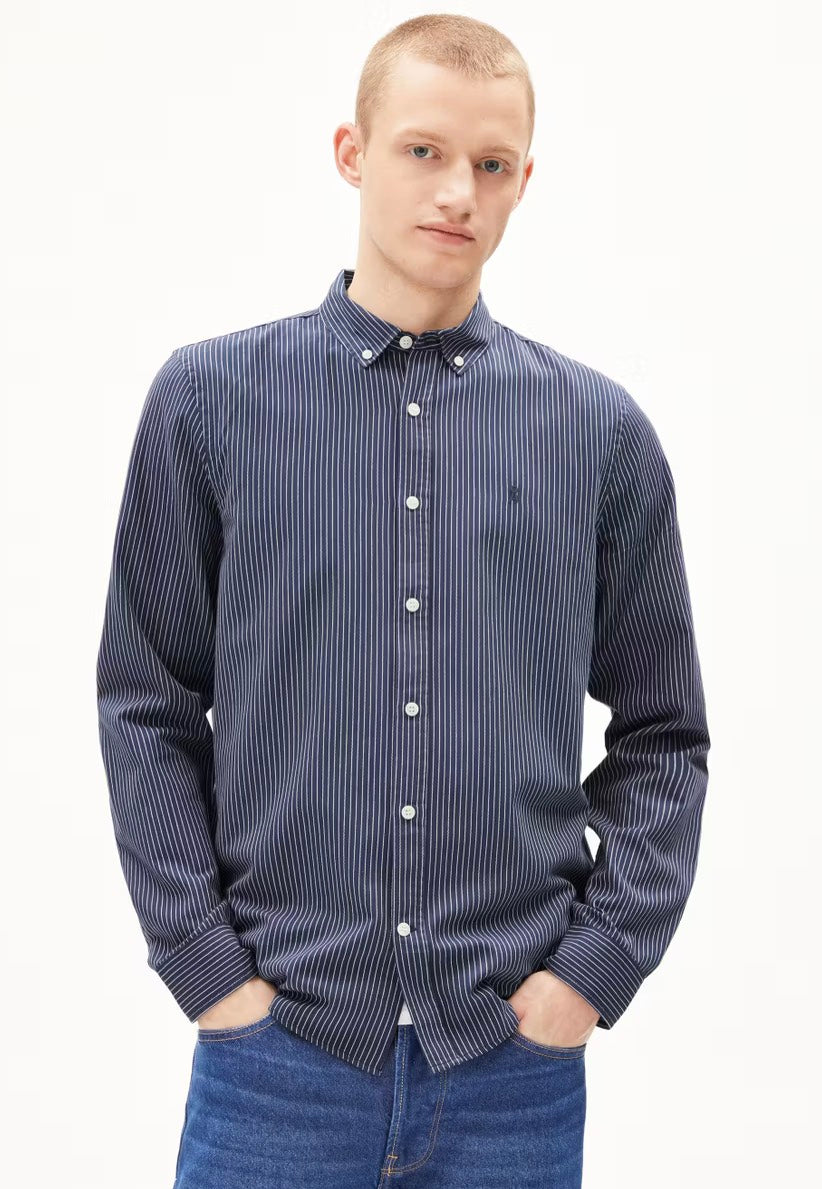 Armedangels - Quaasa Stripes Night Sky/White - Shirt | Men-Image