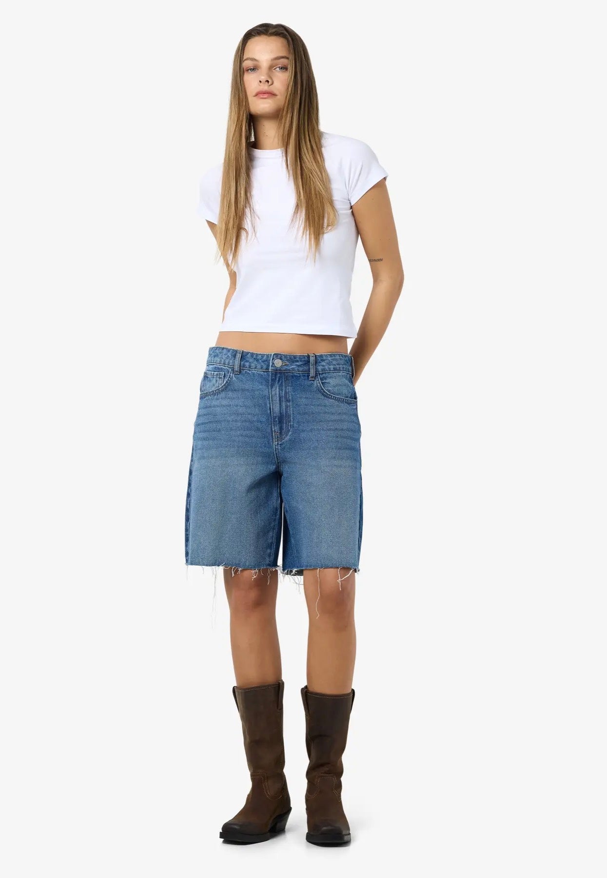 Noisy May - Holla Loose Medium Blue Denim - Shorts | Women-Image