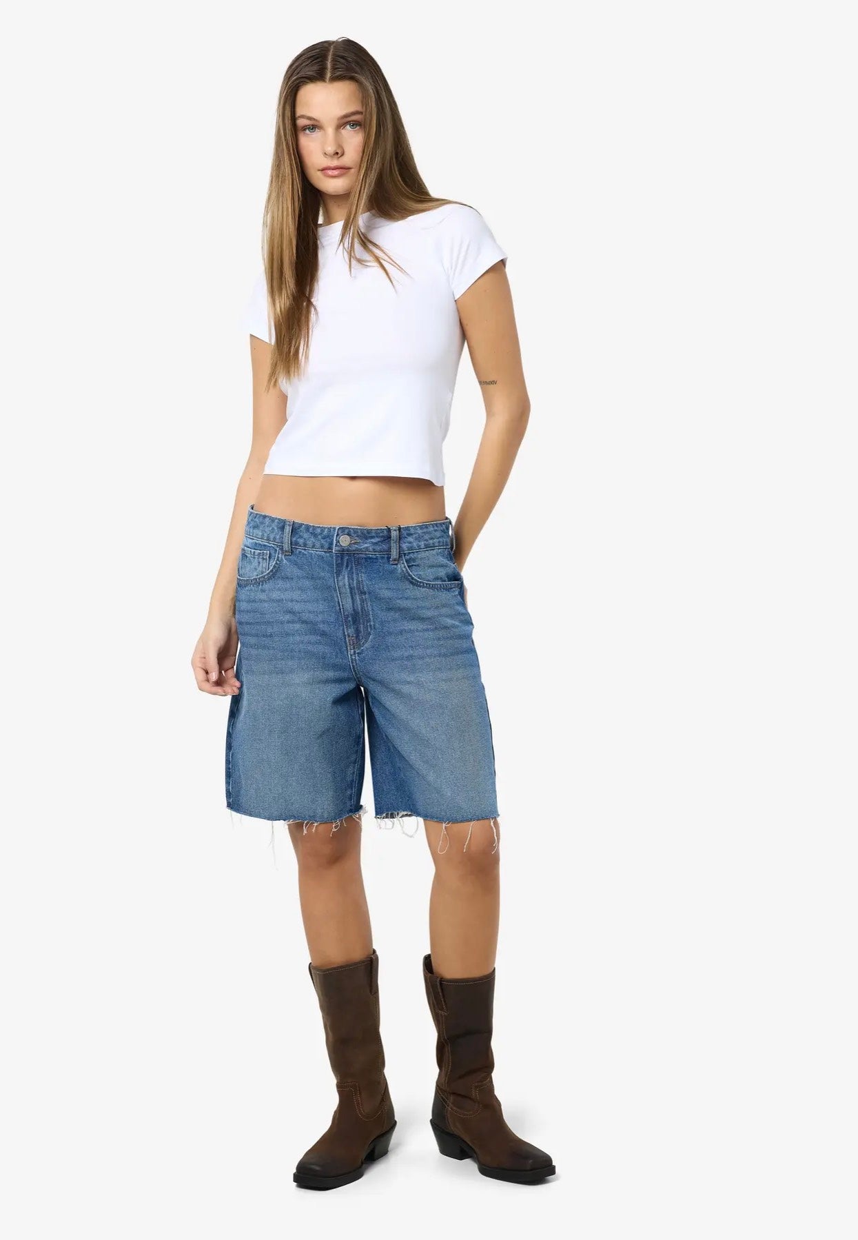 Noisy May - Holla Loose Medium Blue Denim - Shorts | Women-Image