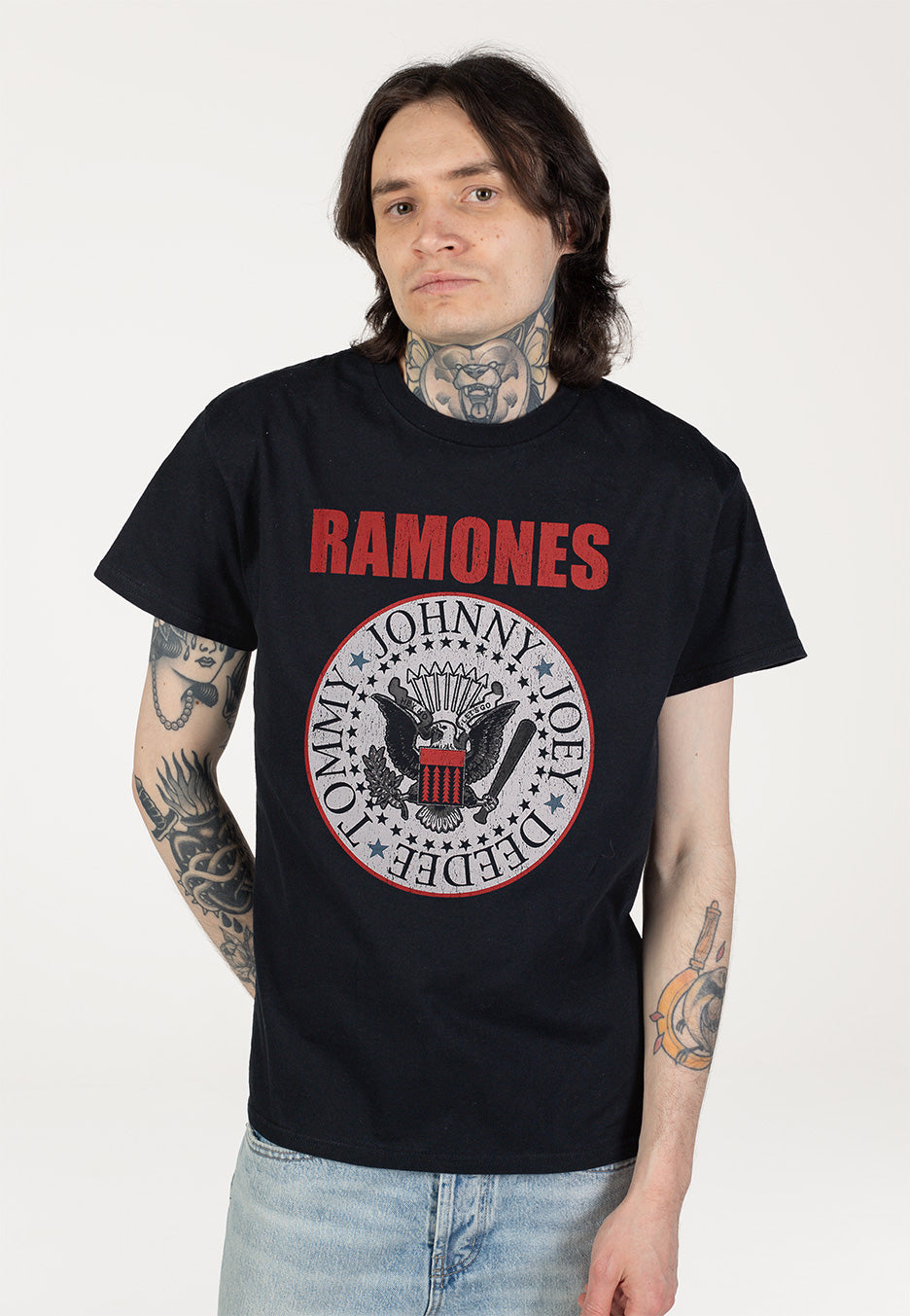 Ramones - Hey Ho Red Block Text - T-Shirt | Men-Image