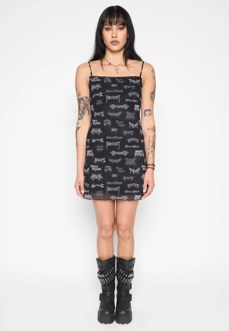 Mary Wyatt Reign Mesh Mini Black Šaty | Women-Image