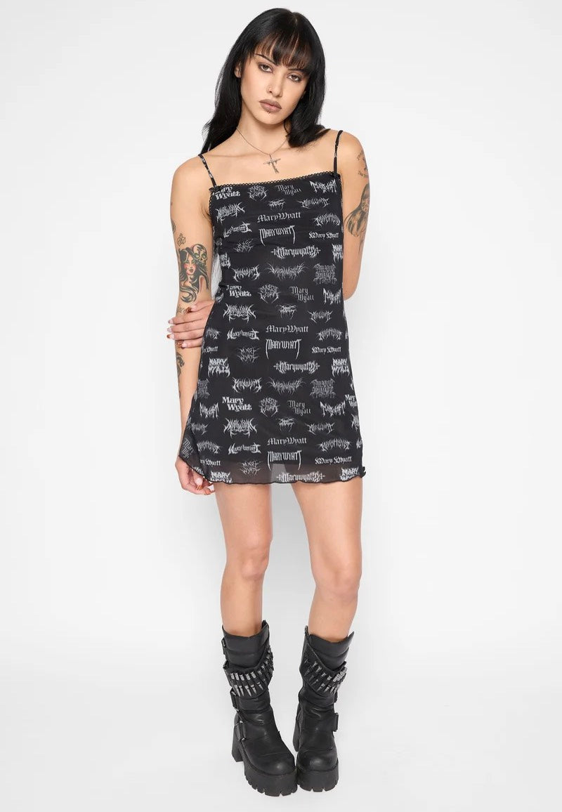 Mary Wyatt Reign Mesh Mini Black Šaty | Women-Image