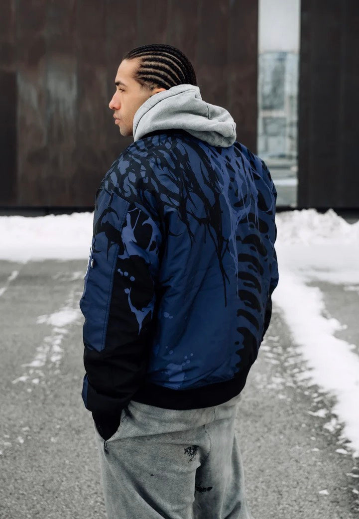 Stay Cold Apparel - Reign Of Blood Bomber Black/Blue - Jacket | Men-Image