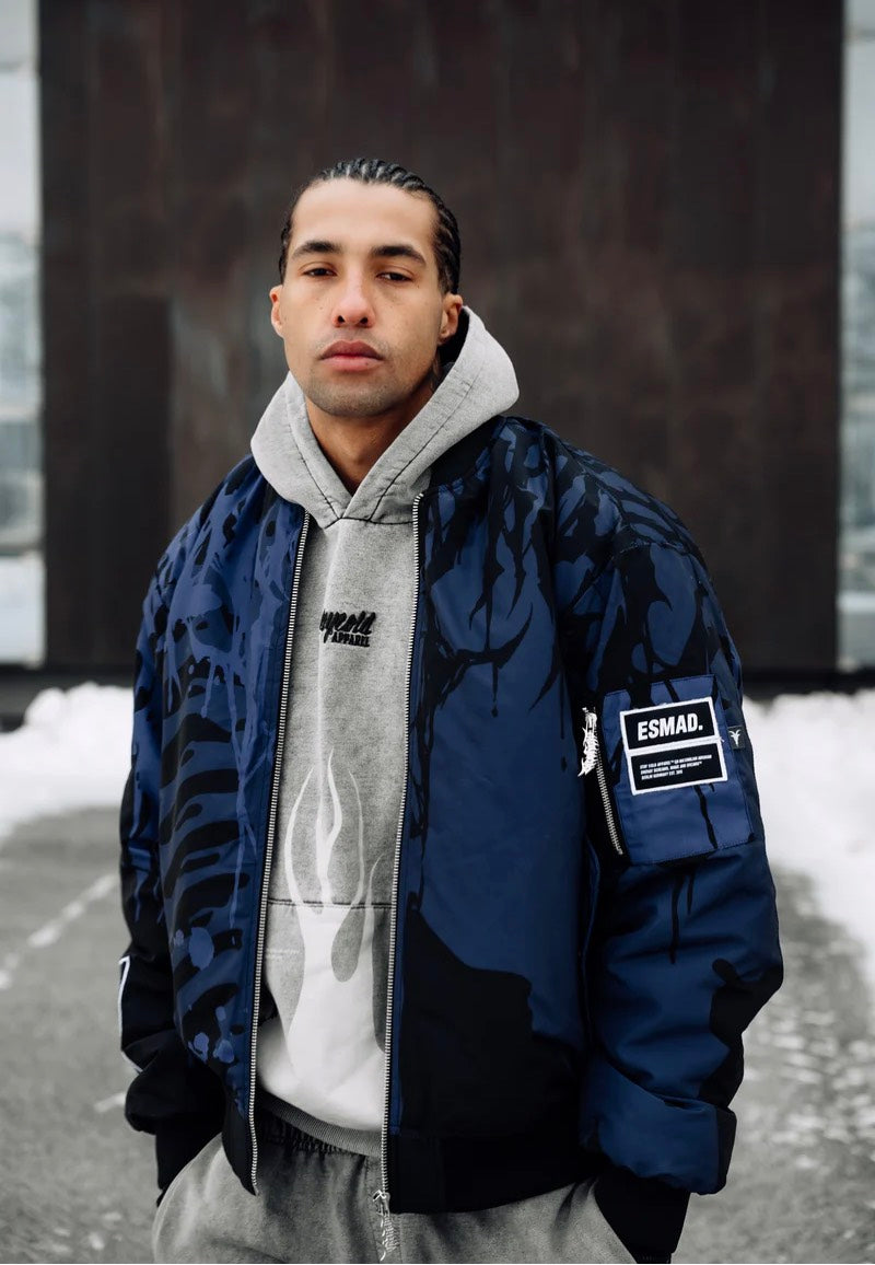 Stay Cold Apparel - Reign Of Blood Bomber Black/Blue - Jacket | Men-Image