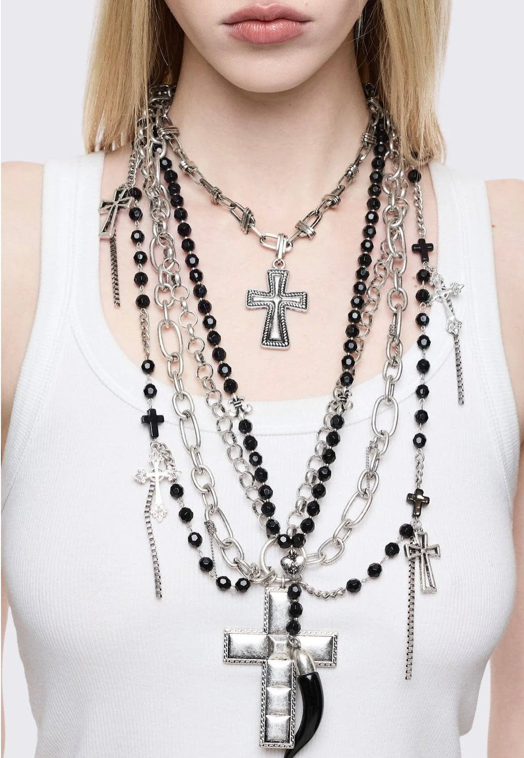 Minga London - Requiem Layered Silver - Necklace | Neutral-Image