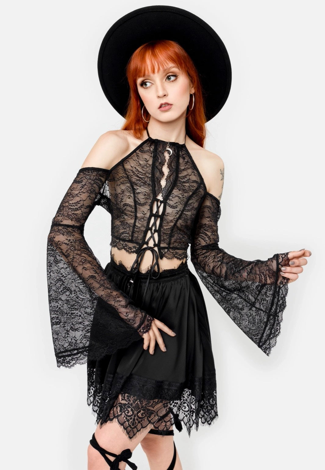 Restyle - Belladonna Lace Black - Top | Women-Image