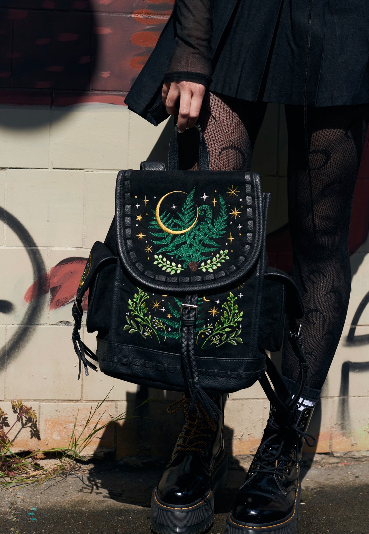 Restyle Herbal With Fern And Crescent Black - Backpack | Impericon
