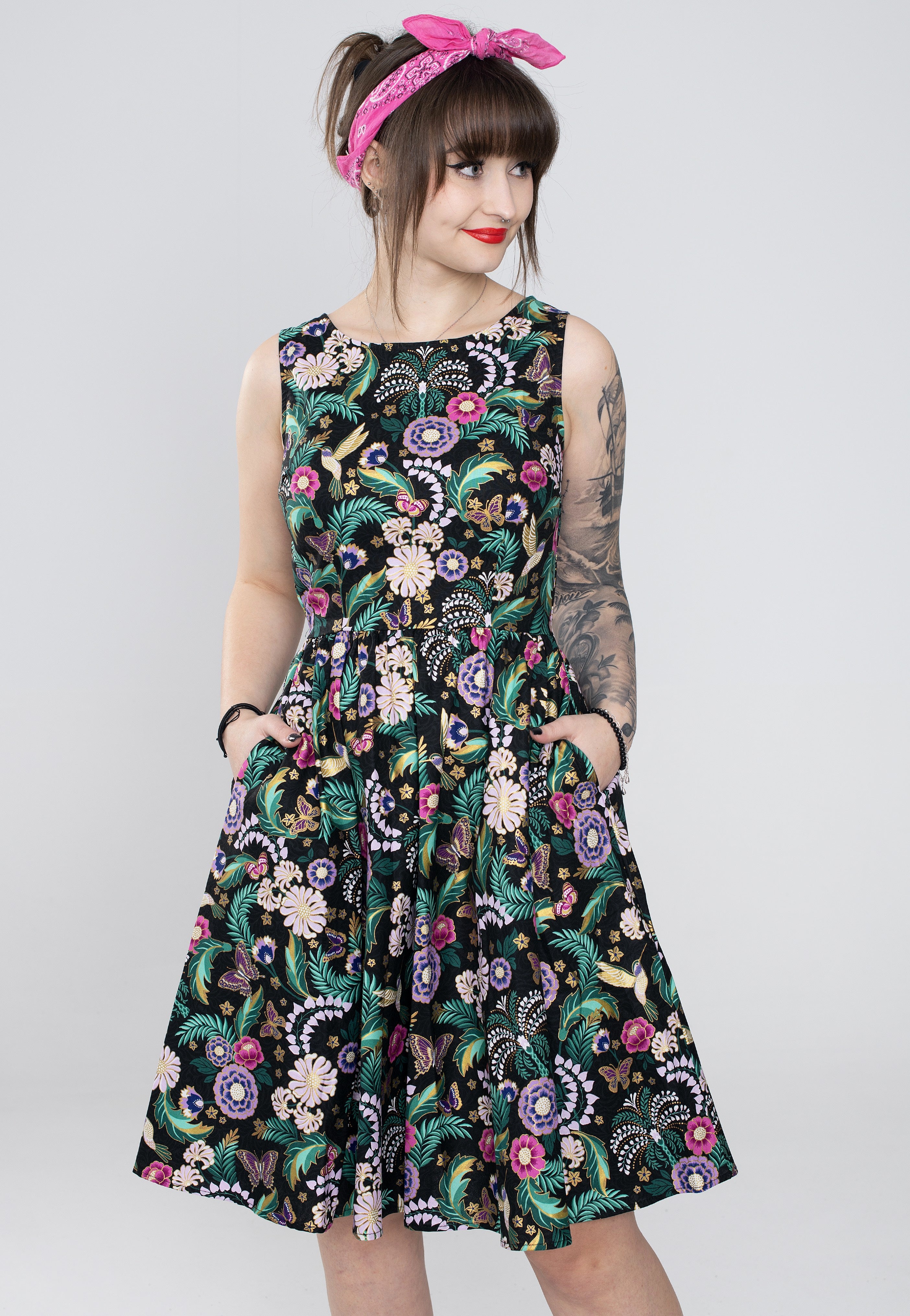 Retrolicious - Hummingbird Vintage Black - Dress | Women-Image