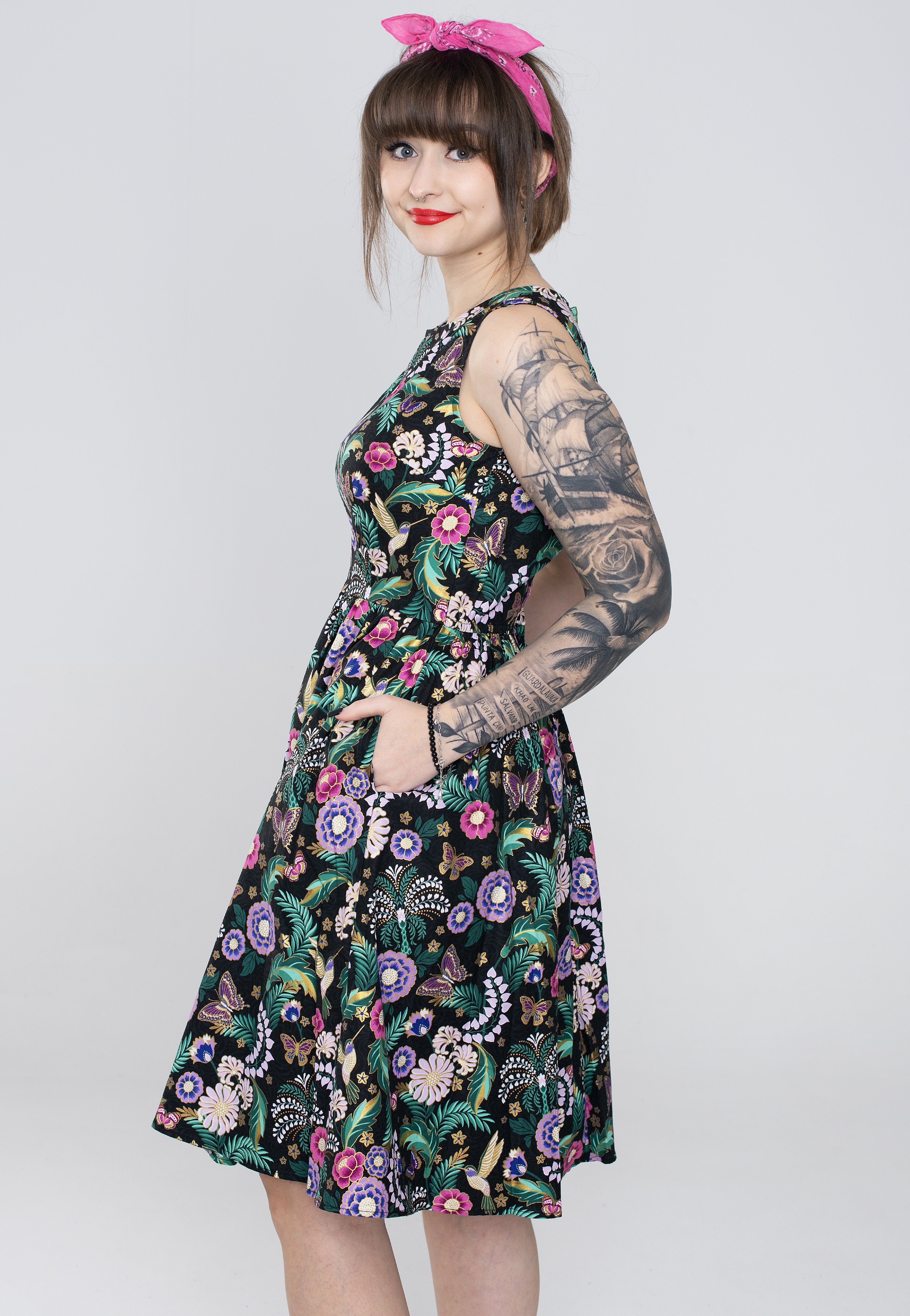 Retrolicious - Hummingbird Vintage Black - Dress | Women-Image